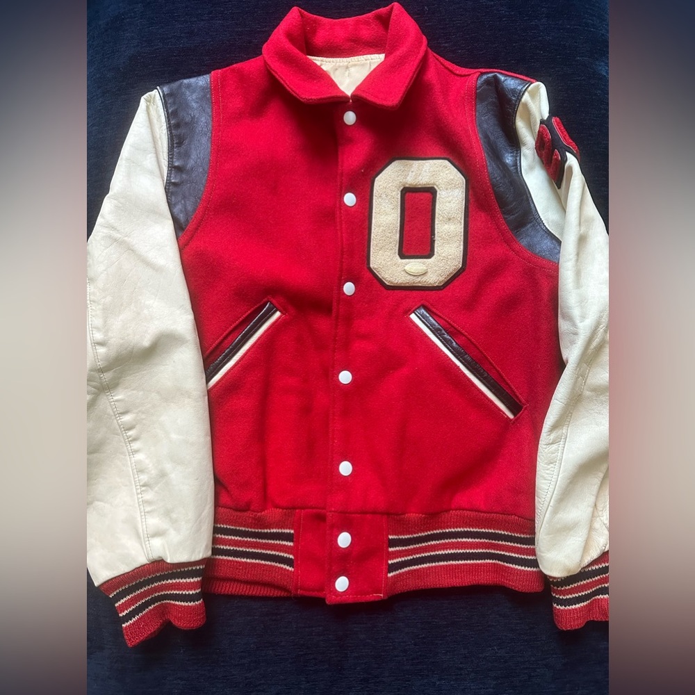 Vintage Varsity Football Bomber Jacket w/ Pin! Excellent Condition